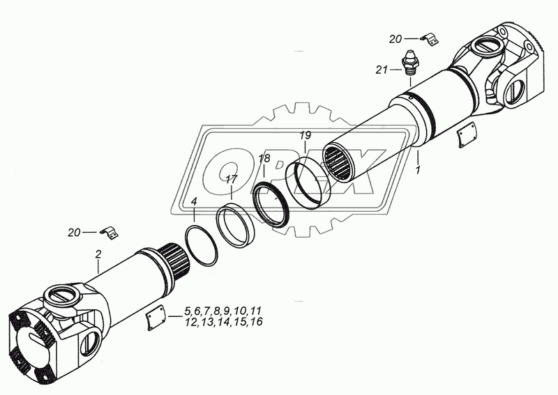 4308-2201011-52 Вал карданный заднего моста